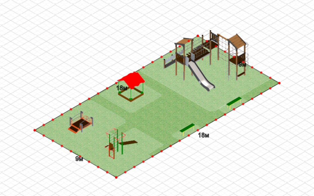 Детская площадка 18х9м